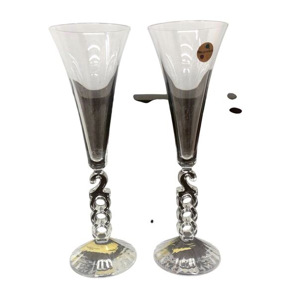 NIB Cristal D Arques Collectible Y2K Millennium Champagne flute glasses - Picture 1 of 16